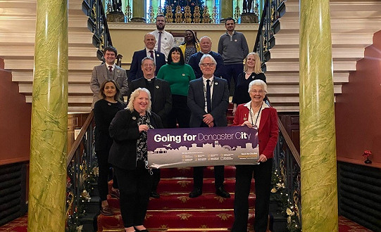 Doncaster goes purple to celebrate the City Bid