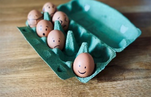 Use lots of colours to decorate an egg