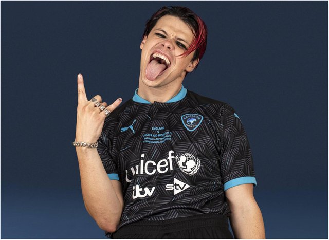 Yungblud from Doncaster playing for Unicef Soccer Aid