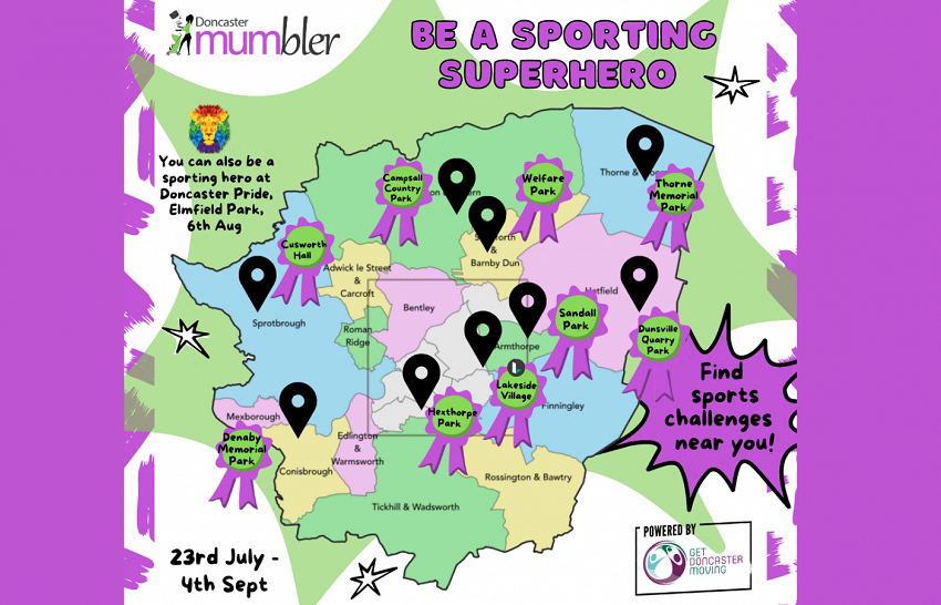 Be a Sporting Superhero this Summer holidays with  Doncaster Mumbler and Get Doncaster Moving