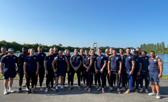 Rugby league stars make a splash at Doncaster Aquapark